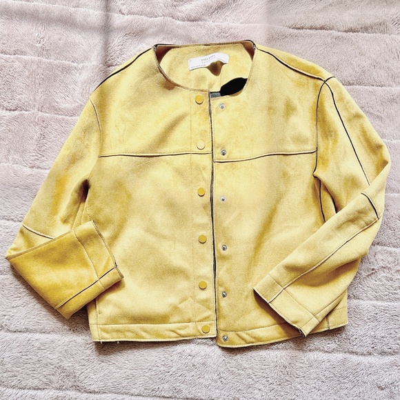 ZARA yellow mustard suede jacket - Picture 1 of 5